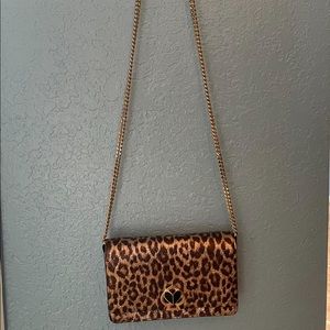 Kate Spade nicola metallic leopard twistlock NWOT